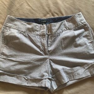 JCrew Seersucker Stripe Cotton Shorts Sz 6